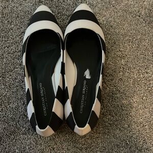 Christian Siriano Ballet Flats Black and White Size 8